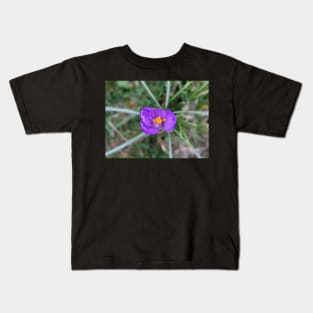 Purple and Orange Flower 1 Kids T-Shirt